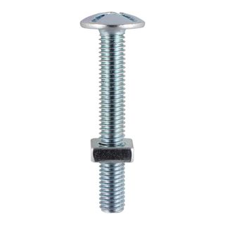BZP ROOF BOLT SQ NUT 6.0 x 12  0612RB  (Box 200)