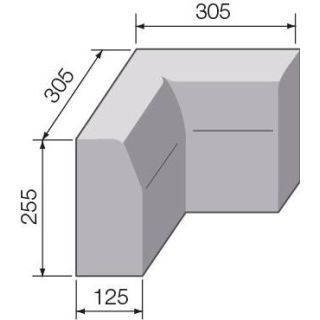 HB2 INTERNAL ANGLE  5x10 KERB 305x305x255mm - BSKHB2IA