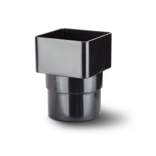 Square to Round Downpipe Adaptor Black     DOWNPIPE   KFDS2BL